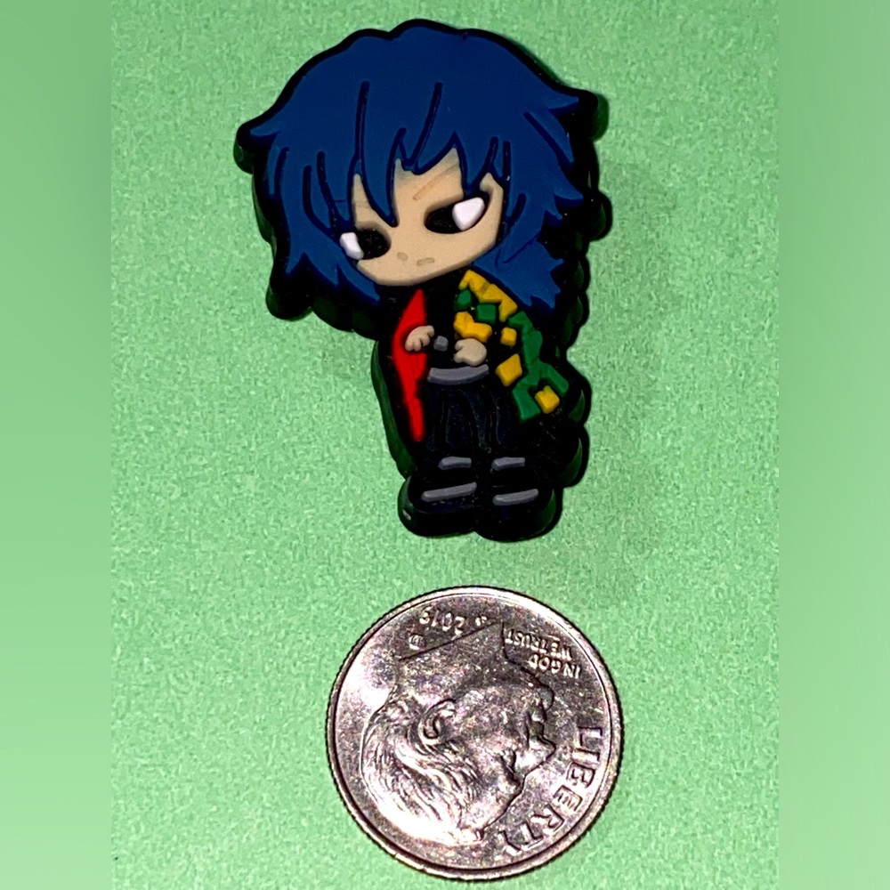 (10 for $15) Giyu Tomioka Demon Slayer Manga Anime Cosplay Crocs Shoe Charms